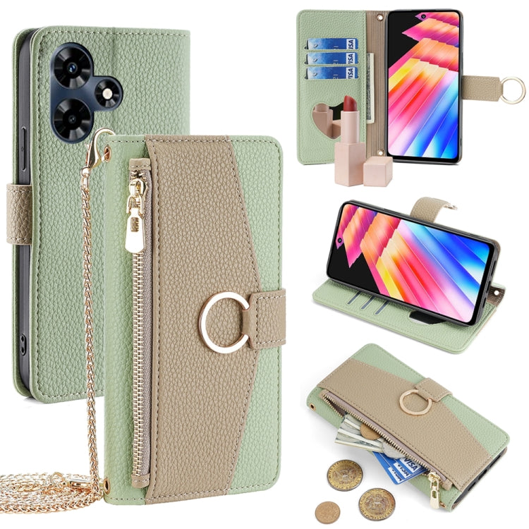 For Infinix Hot 30 4G Crossbody Litchi Texture Leather Phone Case(Green) - Infinix Cases by PMC TechLife | Online Shopping South Africa | PMC TechLife | Buy Now Pay Later Mobicred