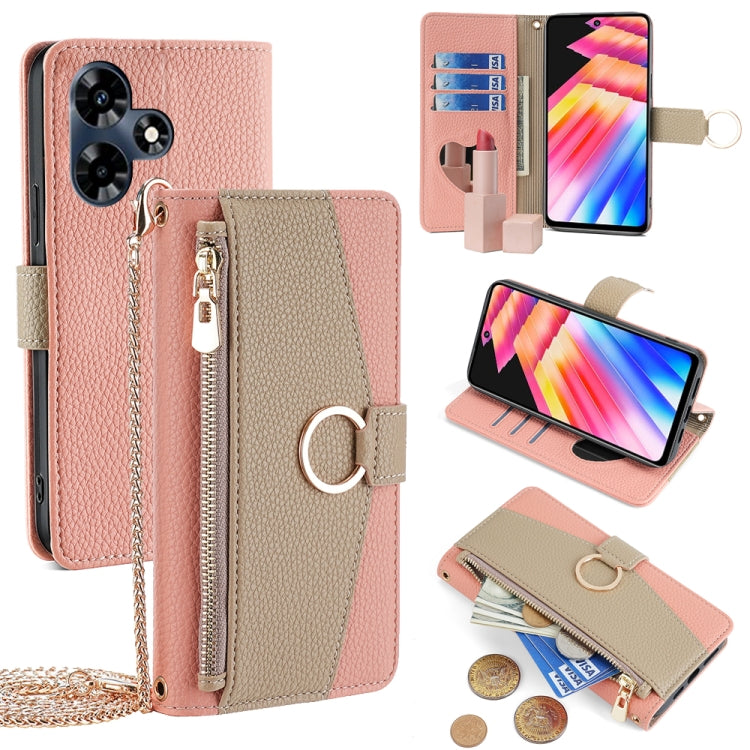 For Infinix Hot 30 4G Crossbody Litchi Texture Leather Phone Case(Pink) - Infinix Cases by PMC TechLife | Online Shopping South Africa | PMC TechLife | Buy Now Pay Later Mobicred