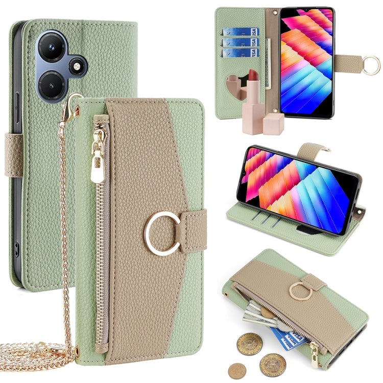 For Infinix Hot 30i 4G Crossbody Litchi Texture Leather Phone Case(Green) - free shipping - PMC TechLife - Order now!