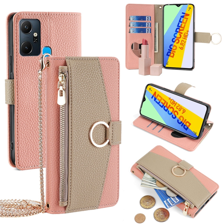 For Infinix Smart 6 Plus Crossbody Litchi Texture Leather Phone Case(Pink) - Infinix Cases by PMC TechLife | Online Shopping South Africa | PMC TechLife | Buy Now Pay Later Mobicred