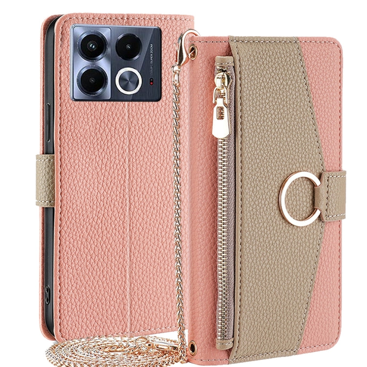 For Infinix Note 40 5G Crossbody Litchi Texture Leather Phone Case(Pink) - free shipping - PMC TechLife - Order now!