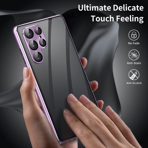 For Samsung Galaxy S25 Ultra 5G HD Full Cover Magnetic Metal Tempered Glass Phone Case(Green)
