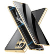 For Samsung Galaxy S25 Ultra 5G Privacy Full Cover Magnetic Metal Tempered Glass Phone Case(Gold) - Galaxy S25 Ultra 5G Cases by PMC TechLife | Online Shopping South Africa | PMC TechLife | Buy Now Pay Later Mobicred
