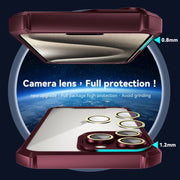 For iPhone 16 Shockproof Acrylic Phone Case with Lens Glass Film(Blue)