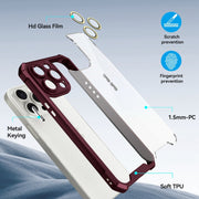 For iPhone 16 Plus Shockproof Acrylic Phone Case with Lens Glass Film(Blue)