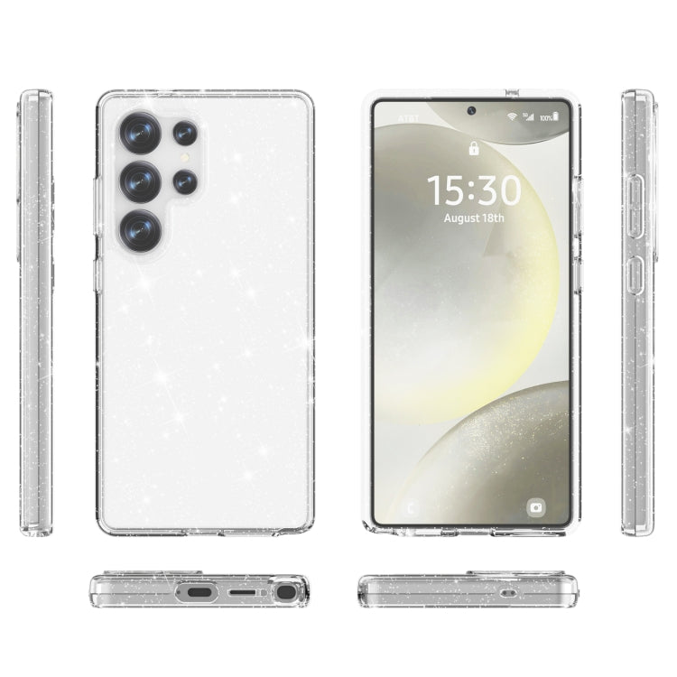 For Samsung Galaxy S25 Ultra 5G Shockproof Terminator Glitter Powder Phone Case(White)
