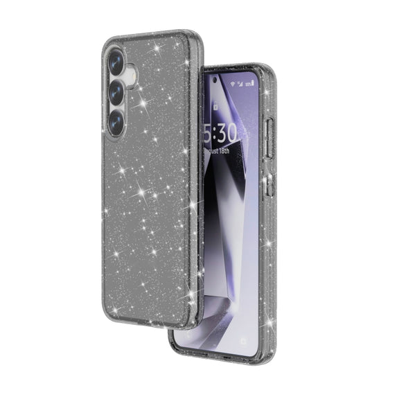 For Samsung Galaxy S25+ 5G Shockproof Terminator Glitter Powder Phone Case(Black)