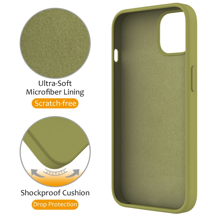 For iPhone 13 MagSafe Magnetic Liquid Silicone Phone Case with Ring Holder(Willow Green) - iPhone 13 Cases by PMC TechLife | Online Shopping South Africa | PMC TechLife