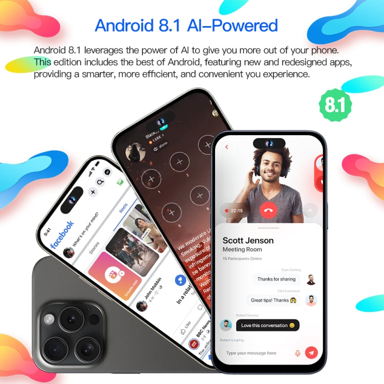 i15ProMax / U18, 3GB+32GB, 6.53 inch Face Identification Android 8.1 MTK6737 Quad Core, Network: 4G, OTG, Dual SIM(Blue) -  by PMC TechLife | Online Shopping South Africa | PMC TechLife