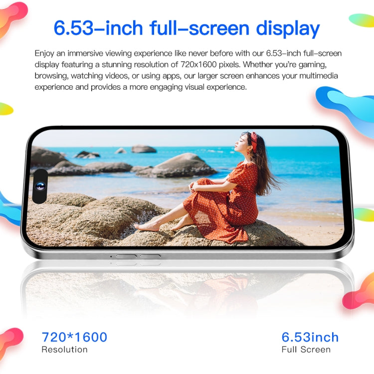 i15ProMax / U18, 3GB+32GB, 6.53 inch Face Identification Android 8.1 MTK6737 Quad Core, Network: 4G, OTG, Dual SIM(Blue)