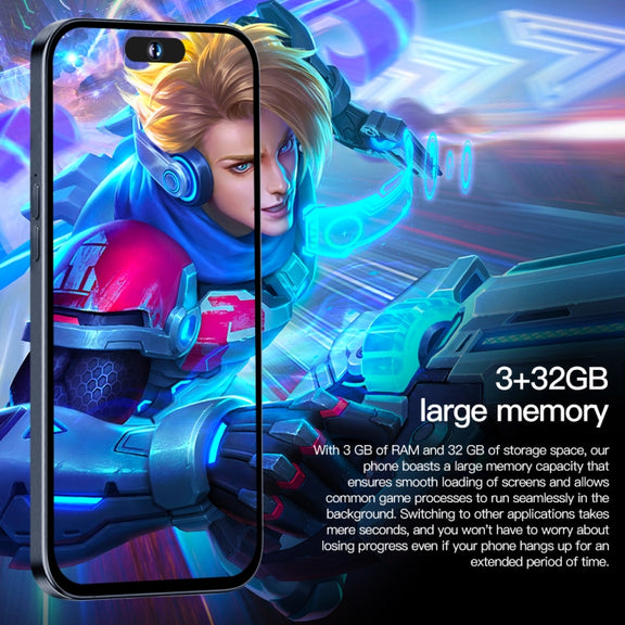 i15ProMax / U18, 3GB+32GB, 6.53 inch Face Identification Android 8.1 MTK6737 Quad Core, Network: 4G, OTG, Dual SIM(Blue)