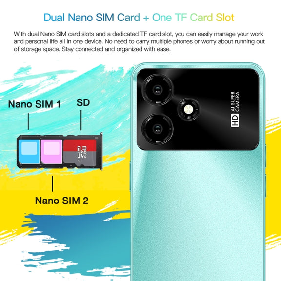 M6Pro / U30, 3GB+32GB, 6.53 inch Screen, Face Identification, Android 8.1 MTK6737 Quad Core, Network: 4G, OTG, Dual SIM(Green)