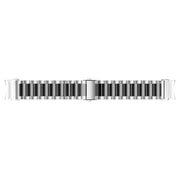 For Samsung Galaxy Watch 6 Quick Release Button Three-bead Stainless Steel Watch Band(Silver Black)