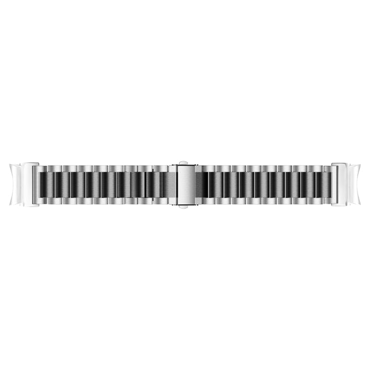 For Samsung Galaxy Watch 6 Quick Release Button Three-bead Stainless Steel Watch Band(Silver Black)