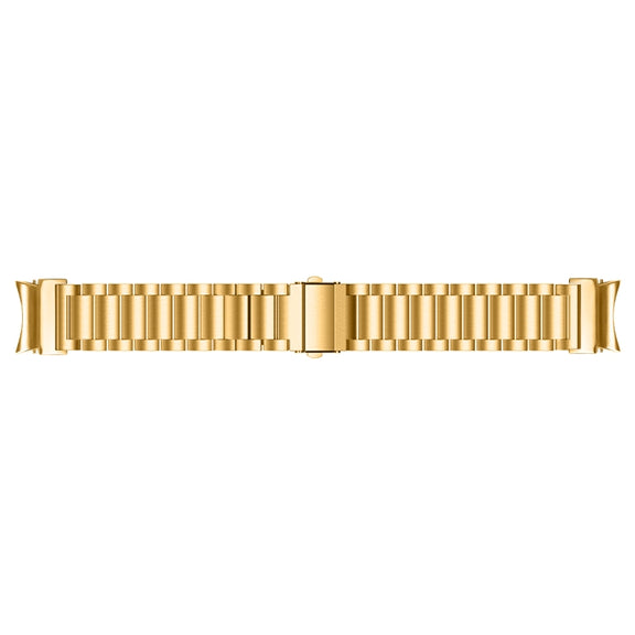 For Samsung Galaxy Watch 6 Quick Release Button Three-bead Stainless Steel Watch Band(Gold)