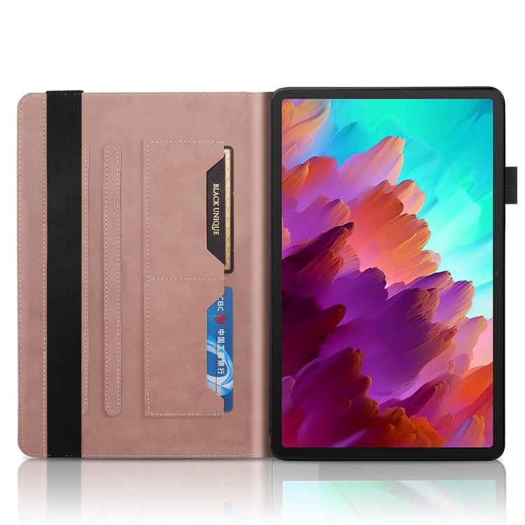 For Lenovo Tab P12 / Xiaoxin Pad Pro 12.7 2023 Life Tree Series Horizontal Flip Leather Tablet Case(Rose Gold)