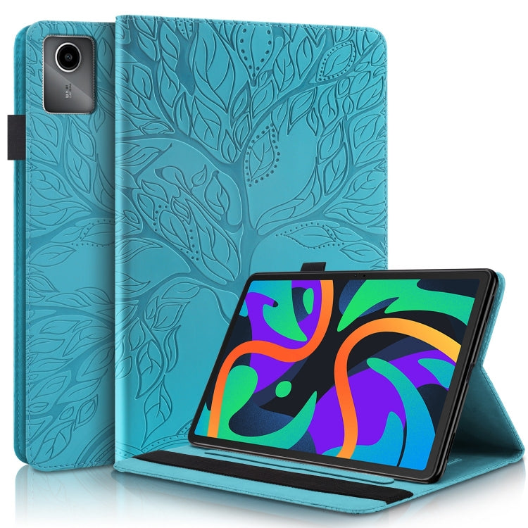For Lenovo Tab M11 / Xiaoxin Pad 11 2024 Life Tree Series Horizontal Flip Leather Tablet Case(Lake Blue) - Lenovo by PMC Jewellery | Online Shopping South Africa | PMC Jewellery | Buy Now Pay Later Mobicred