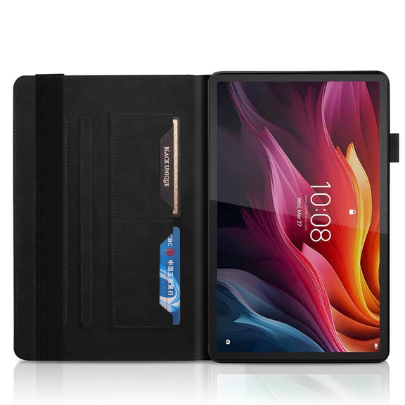 For Lenovo Tab P12 / Xiaoxin Pad Pro 12.7 2025 Life Tree Series Horizontal Flip Leather Tablet Case(Black)