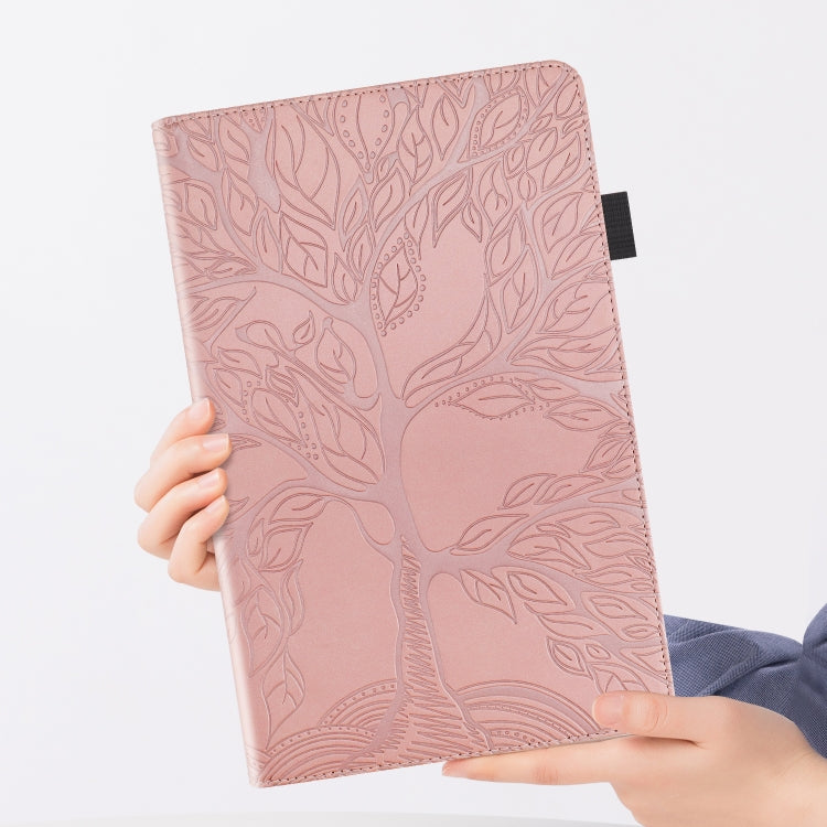 For Lenovo Tab P12 / Xiaoxin Pad Pro 12.7 2025 Life Tree Series Horizontal Flip Leather Tablet Case(Rose Gold)