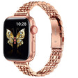 For Apple Watch SE 2022 40mm Slim Seven Bead Slingshot Buckle Metal Watch Band(Rose Gold) - free shipping - PMC TechLife - Order now!