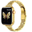 For Apple Watch Series 3 38mm Slim Seven Bead Slingshot Buckle Metal Watch Band(Gold) - free shipping - PMC TechLife - Order now!