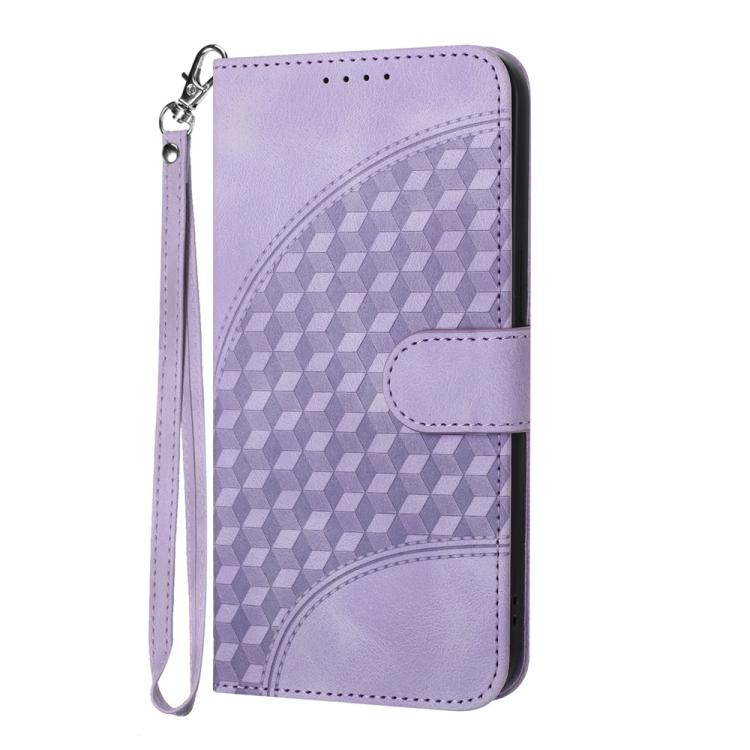 For iPhone 17 Air YX0060 Elephant Head Embossed Phone Leather Case with Lanyard(Light Purple)