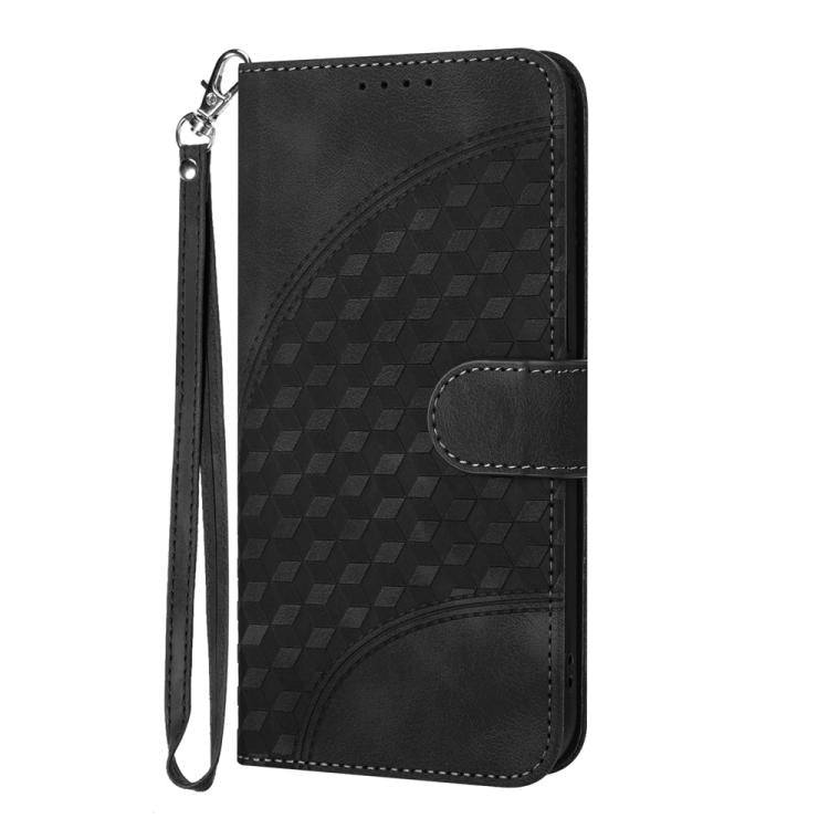 For iPhone 17 Air YX0060 Elephant Head Embossed Phone Leather Case with Lanyard(Black)