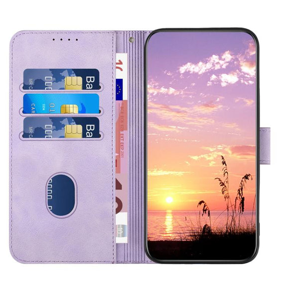 For iPhone 17 YX0060 Elephant Head Embossed Phone Leather Case with Lanyard(Light Purple)