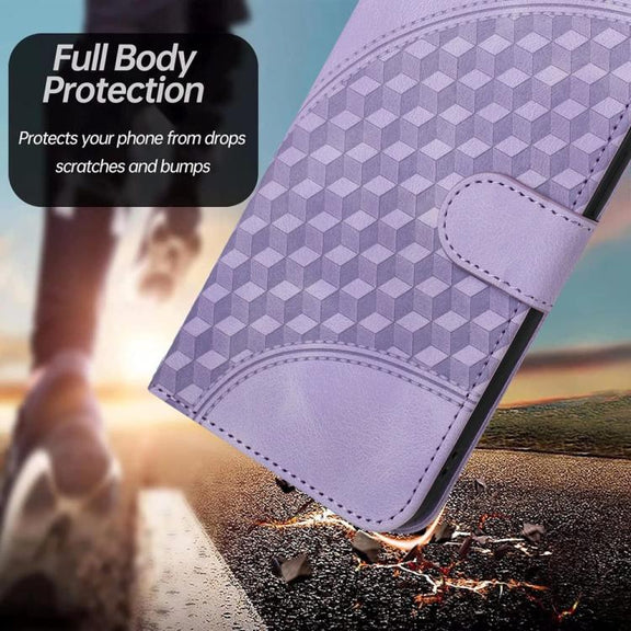 For iPhone 17 YX0060 Elephant Head Embossed Phone Leather Case with Lanyard(Light Purple)