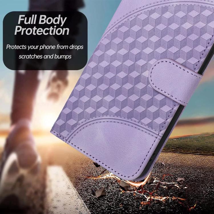 For iPhone 17 YX0060 Elephant Head Embossed Phone Leather Case with Lanyard(Light Purple)