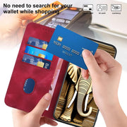 For iPhone 17 YX0060 Elephant Head Embossed Phone Leather Case with Lanyard(Rose Red)