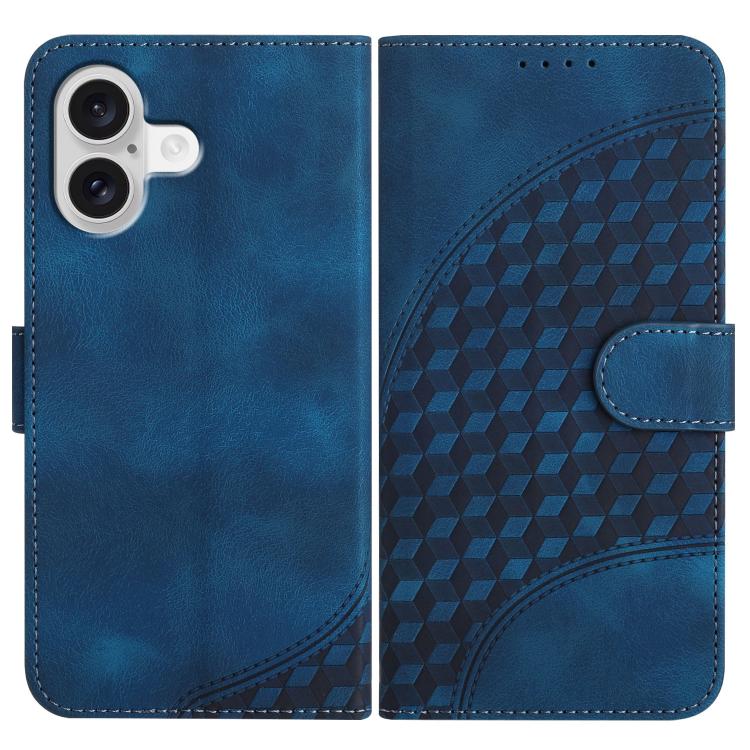 For iPhone 17 YX0060 Elephant Head Embossed Phone Leather Case with Lanyard(Royal Blue) - free shipping - PMc TechLife - Order now!