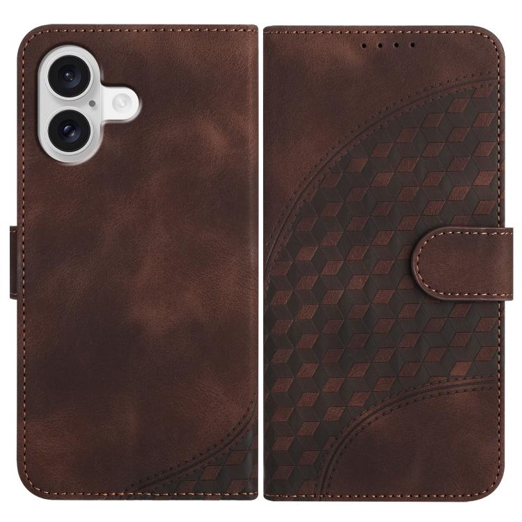 For iPhone 17 YX0060 Elephant Head Embossed Phone Leather Case with Lanyard(Coffee) - free shipping - PMc TechLife - Order now!