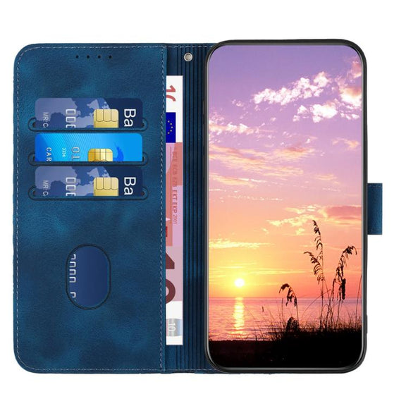 For iPhone 17 Pro Max YX0060 Elephant Head Embossed Phone Leather Case with Lanyard(Royal Blue)
