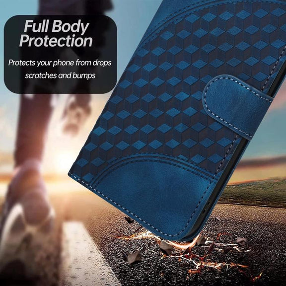 For iPhone 17 Pro Max YX0060 Elephant Head Embossed Phone Leather Case with Lanyard(Royal Blue)