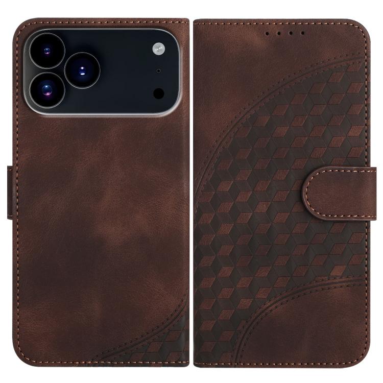 For iPhone 17 Pro Max YX0060 Elephant Head Embossed Phone Leather Case with Lanyard(Coffee) - free shipping - PMc TechLife - Order now!