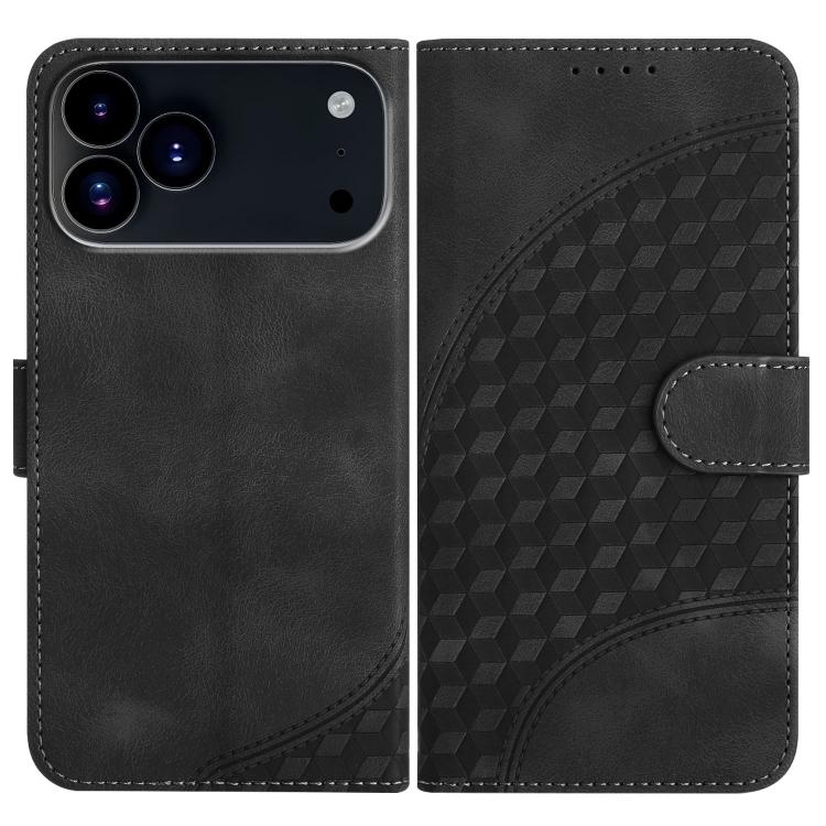 For iPhone 17 Pro YX0060 Elephant Head Embossed Phone Leather Case with Lanyard(Black) - free shipping - PMc TechLife - Order now!
