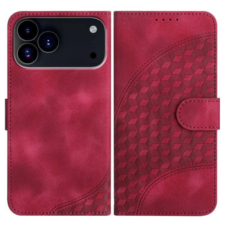 For iPhone 17 Pro YX0060 Elephant Head Embossed Phone Leather Case with Lanyard(Rose Red) - free shipping - PMc TechLife - Order now!