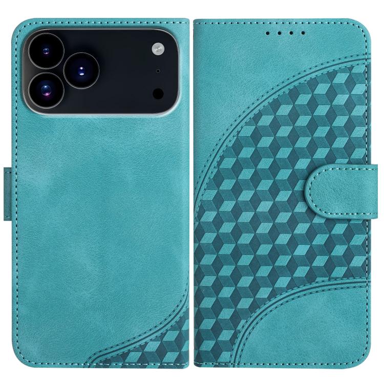 For iPhone 17 Pro YX0060 Elephant Head Embossed Phone Leather Case with Lanyard(Light Blue) - free shipping - PMc TechLife - Order now!