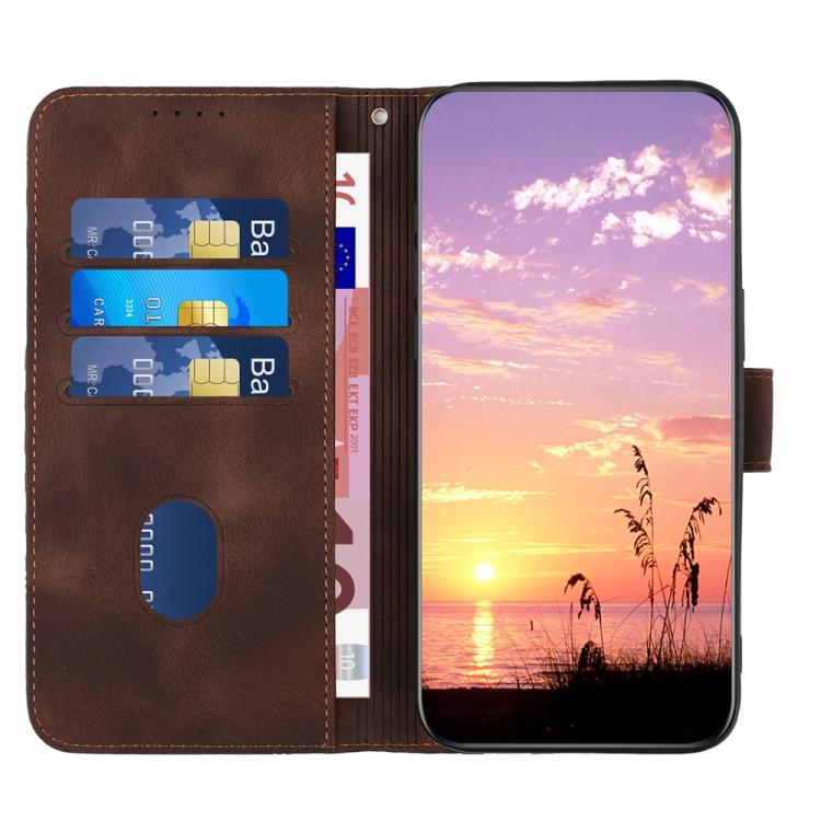 For iPhone 17 Pro YX0060 Elephant Head Embossed Phone Leather Case with Lanyard(Coffee)