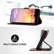 For iPhone 17 Pro YX0060 Elephant Head Embossed Phone Leather Case with Lanyard(Coffee)