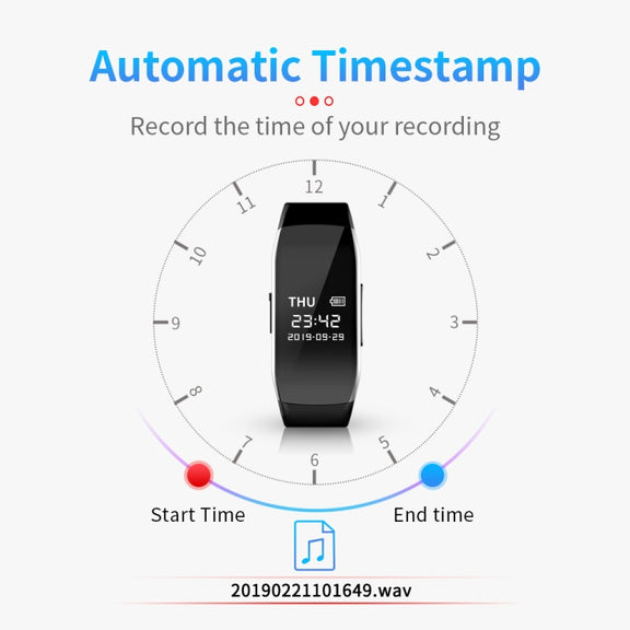 JNN D5 HD Noise Reduction Smart Recording Electronic Bracelet, Capacity:32GB