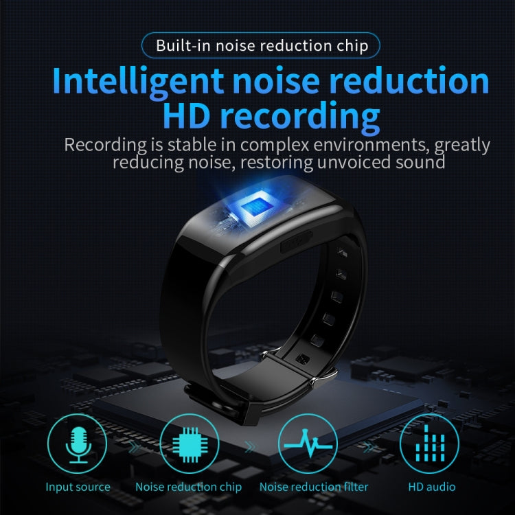 JNN D5 HD Noise Reduction Smart Recording Electronic Bracelet, Capacity:128GB