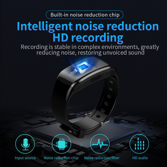 JNN D5 HD Noise Reduction Smart Recording Electronic Bracelet, Capacity:256GB