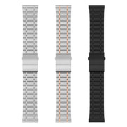 22mm Universal Dual Press Buckle Five-bead Stainless Steel Watch Band(Silver)