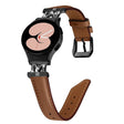 For Samsung Galaxy Watch6 / 6 Classic M Letter D-shaped Twill Leather Watch Band(Black Brown) - Watch Bands by PMC TechLife | Online Shopping South Africa | PMC TechLife