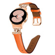 For Samsung Galaxy Watch6 / 6 Classic M Letter D-shaped Twill Leather Watch Band(Rose Gold Orange) - Watch Bands by PMC TechLife | Online Shopping South Africa | PMC TechLife | Buy Now Pay Later Mobicred