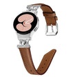 For Samsung Galaxy Watch6 / 6 Classic M Letter D-shaped Twill Leather Watch Band(Silver Brown) - free shipping - PMC TechLife - Order now!