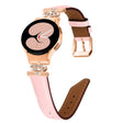 For Samsung Galaxy Watch6 / 6 Classic Crown D-shaped Twill Leather Watch Band(Rose Gold Pink) - free shipping - PMC TechLife - Order now!