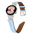 For Samsung Galaxy Watch6 / 6 Classic Crown D-shaped Twill Leather Watch Band(Silver Blue) - free shipping - PMC TechLife - Order now!